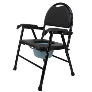 Portable Steel Folding Commode Bucket Chair for Elderly Home Care and Rehabilitation Therapy Supplies