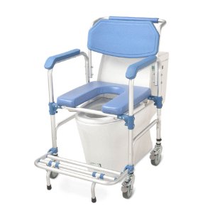 Professional Folding Commode Chair with Wheels Old Man Toilet Chair Bathroom Toilet Seat