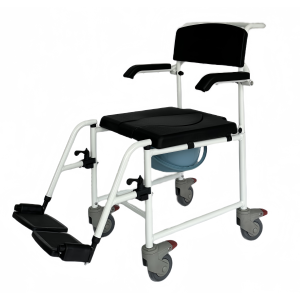 Aluminum Commode Chair with Detachable Footrest and Adjustable Armrests Sturdy Walker & Rollator