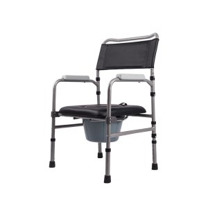 Manufacturer OEM Aluminum Eldery Commode Chair Height Adjustable Mobile Toilet Chair