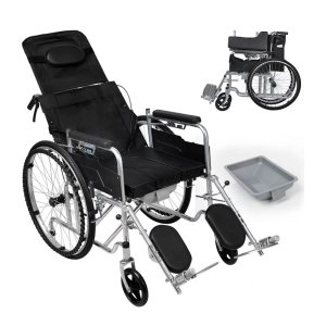 High Quality Lightweight Manual Wheelchair for Elderly Comfortable Adjustable Health Care Wheelchair Rehabilitative Equipment