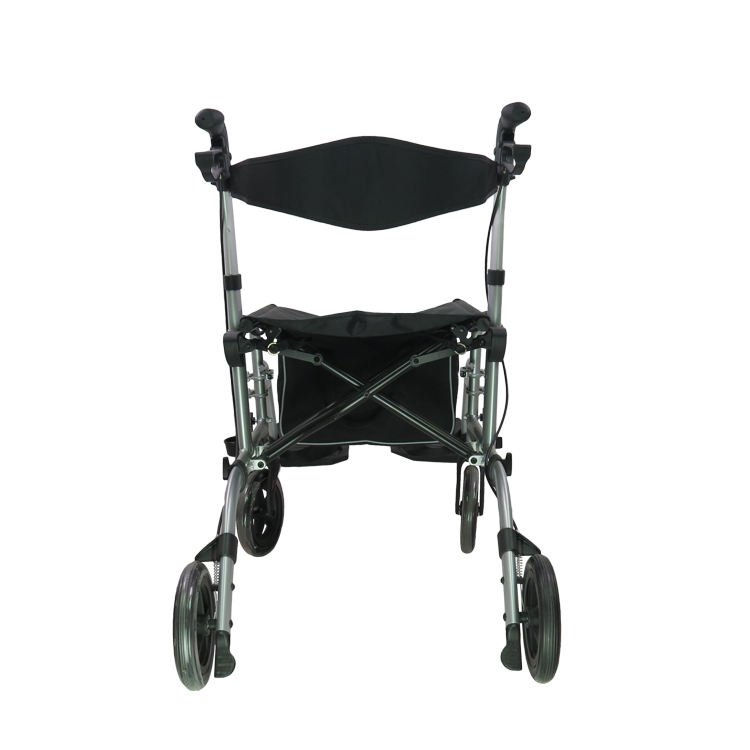Medical Foldable Aluminum Rollator Wheelchair with Footrest Light Weight Mobility Walker - Image 3